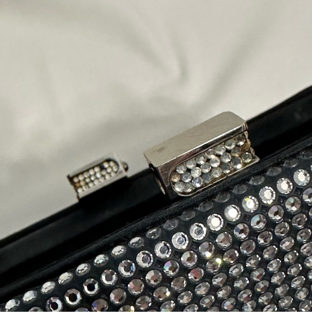 Judith Leiber Swarovski Crystal Evening Bag Clutch with Chain Mirror Comb Glam - Picture 14 of 16